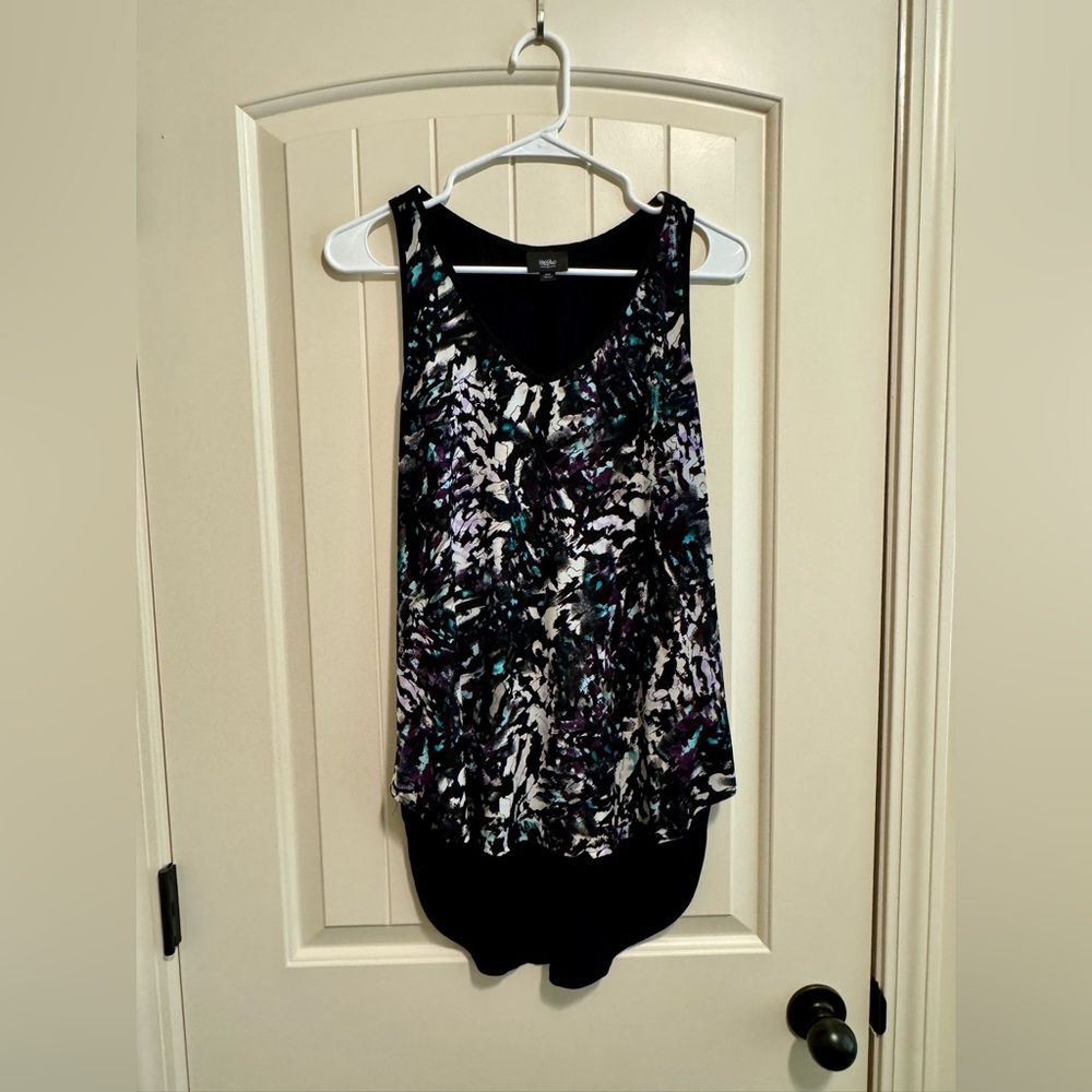 Mossino High-Low Abstract Blouse